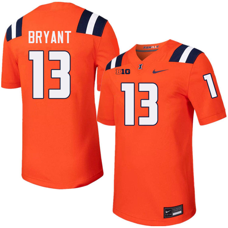 #13 Pat Bryant Illinois Fighting Illini Football Jersey,Uniforms-Orange